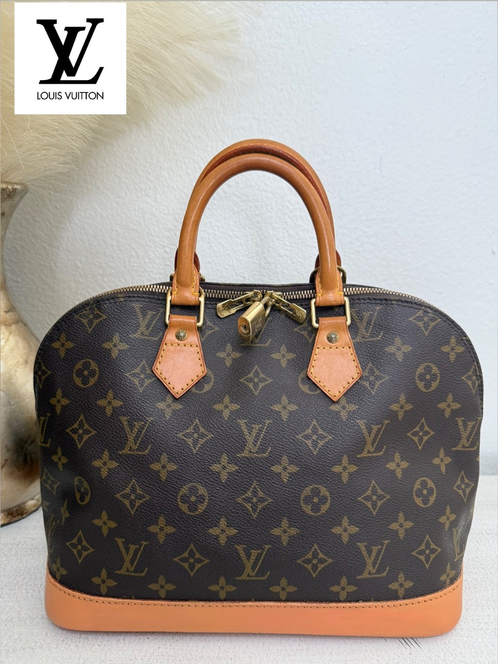 Louis Vuitton Monogram Alma Bag in Brown and Tan - reposhing